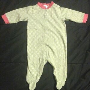 Gerber Green and Pink Floral Footie​